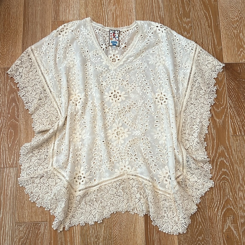 New Johnny Was eyelet top ivory